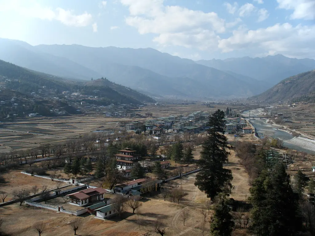 Bhutan: Distant View of Paro - panoramio Distant View of Paro Taken with Fujifilm FinePix Z250fd|Paro District|Panoramio files uploaded by Panoramio upload bot|Panorami