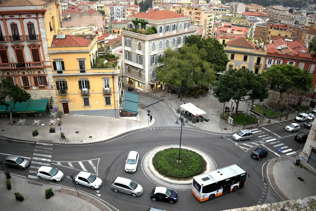 Cagliari: Piazza Costitutione, Cagliari a view of a city from a high point of view