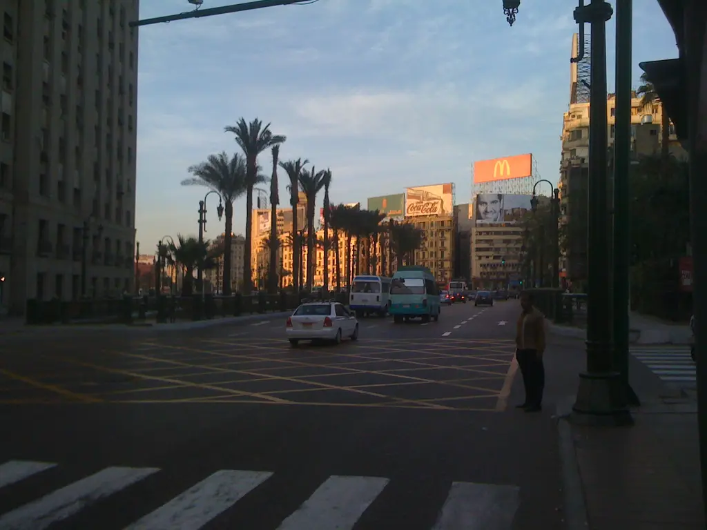 Cairo: TahrirQasrAlAyn View of end of Qasr Al-Ayn Street, looking towards Tahrir Square. GFDL|Taken with iPhone (original)|Tahrir Square|License migration redundant|Do