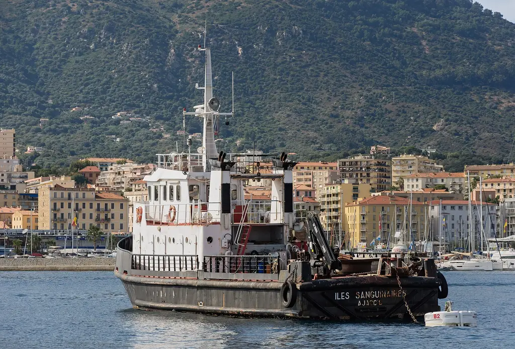 Corsica: Ajaccio baliseur Iles Sanguinaires IMO 7804819 (Ex-?) Buoy tender Îles Sanguinaires (IMO 7804819) moored at Ajaccio , Southern Corsica, France Taken with Nikon 