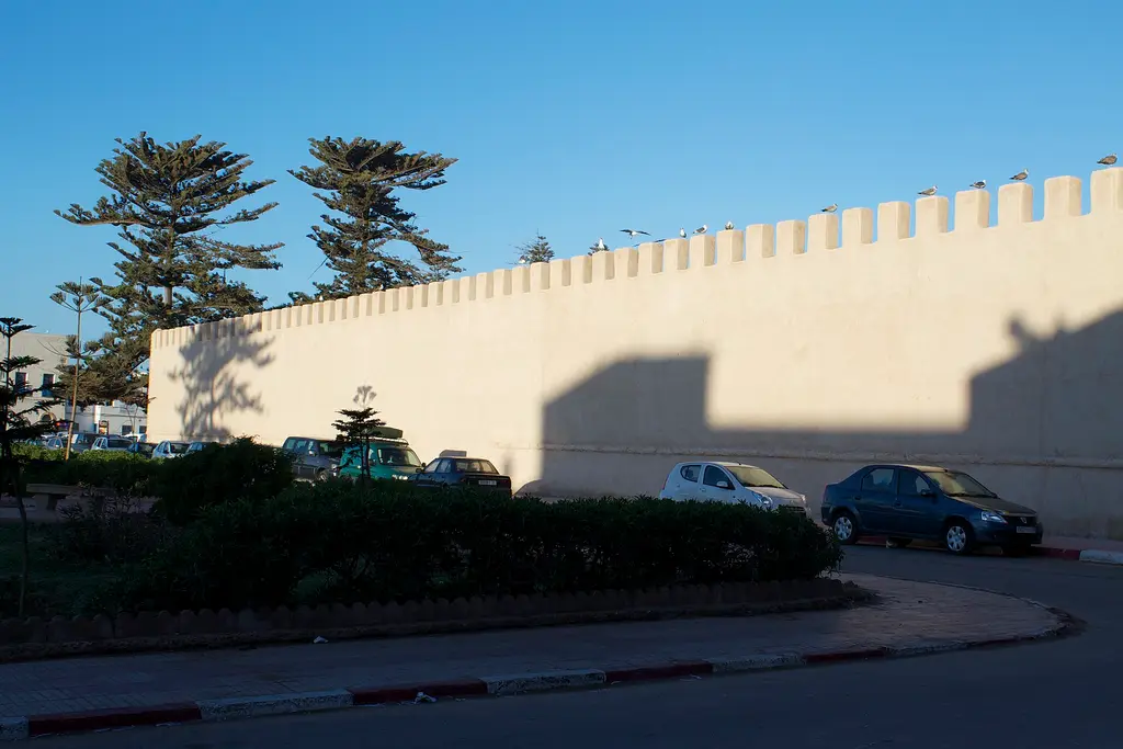 Essaouira: Essaouira , Morocco - panoramio (11) Essaouira's city walls along Orson Welles Square. City walls of Essaouira|Panoramio files uploaded by Panoramio upload bot|